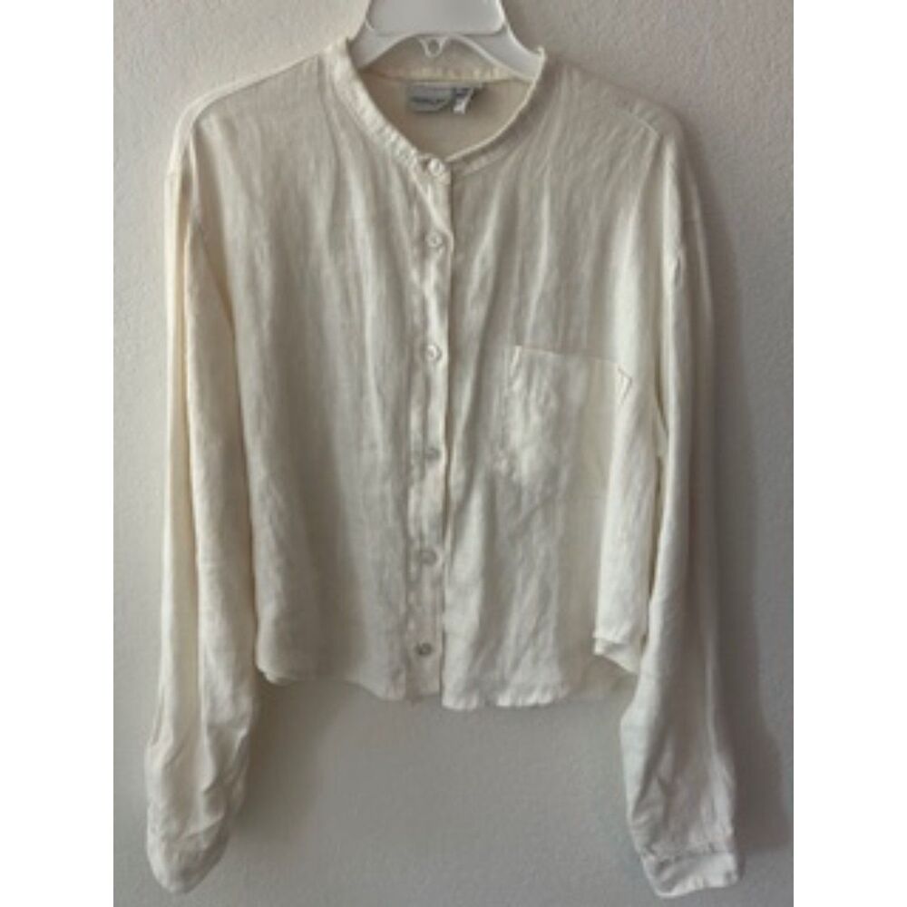 Newport News White Linen Top - Picture 2 of 3